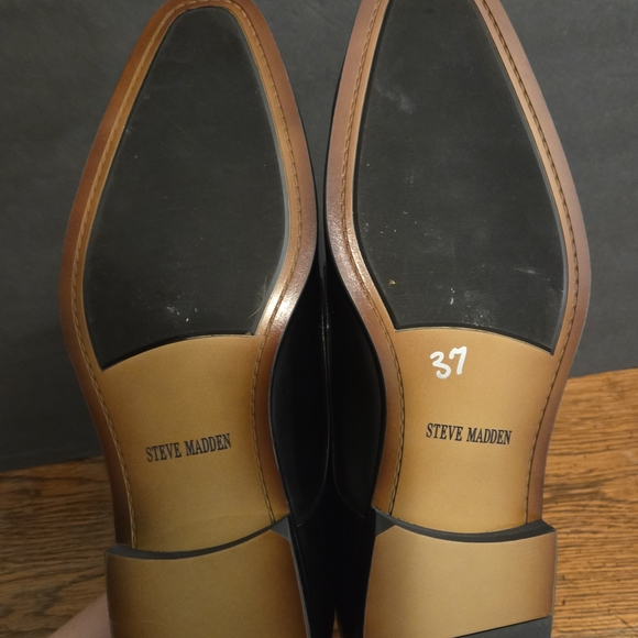 Steve Madden Mens Black Leather Derby Dress Shoes Lace Up Size 14 Nwt - Picture 8 of 10